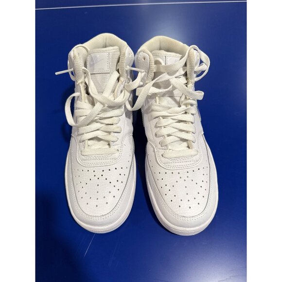 Nike Shoes - Nike Court Vision FD 0819-100 White Iridescent Swoosh Womens High-Top Sneakers